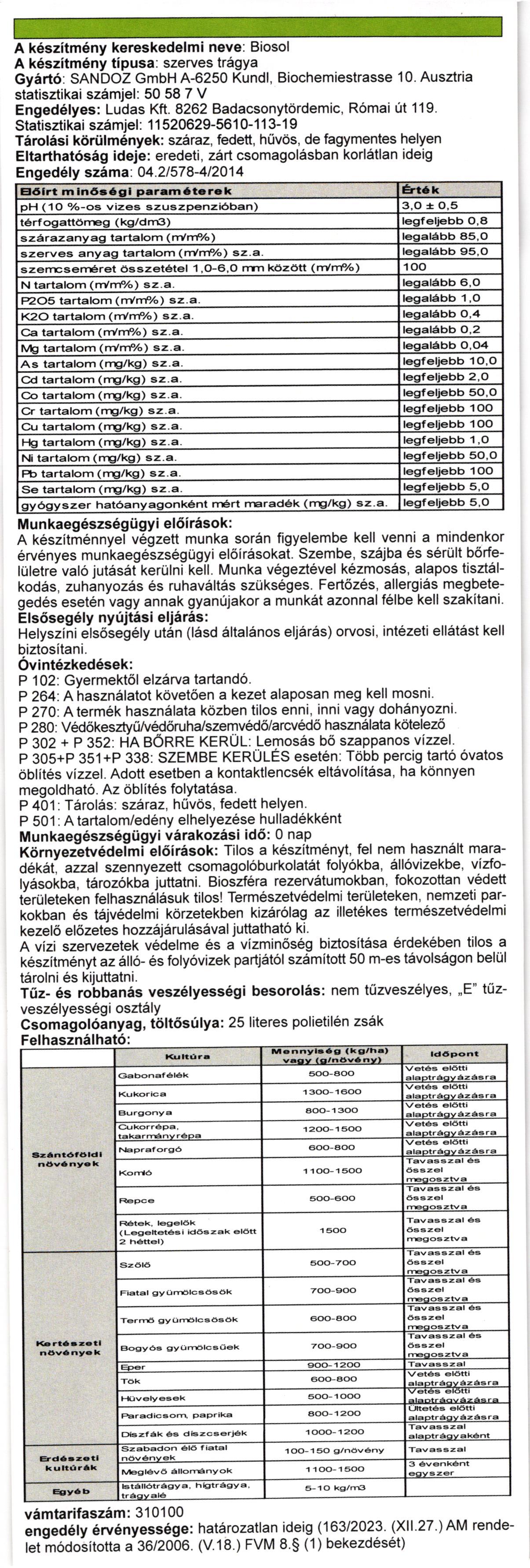 Biosol 25kg